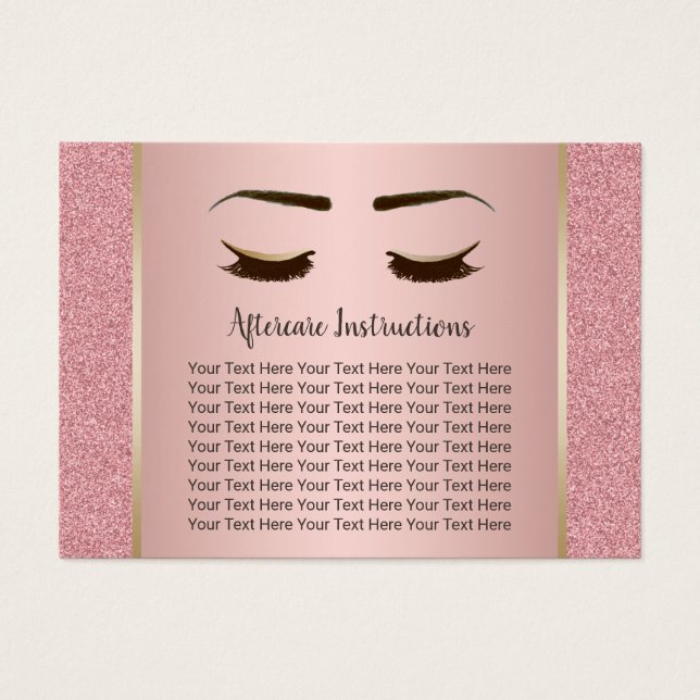 Aftercare Instructies Make-up Artist Roos Gold Visitekaartje (Voorkant)