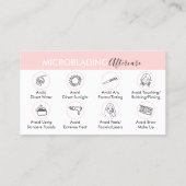 Aftercare-instructies voor microblading visitekaartje (Achterkant)