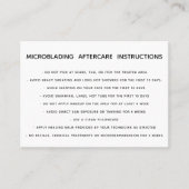 Aftercare instructies voor microblading visitekaartje (Voorkant)