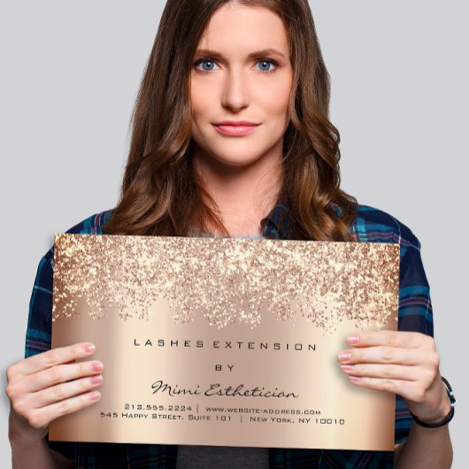 Aftercare Instruction Lash Roos Gold Glitter Elega Visitekaartje