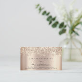 Aftercare Instruction Lash Roos Gold Glitter Elega Visitekaartje (Staand voorkant)
