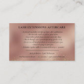 Aftercare Instruction Luxe Gold Copper Lash Care Visitekaartje (Achterkant)