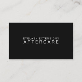 Aftercare Instructions Card for Lash Extensions Visitekaartje