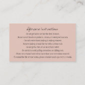 Aftercare Instructions Eyebrows Princes  Visitekaartje (Achterkant)