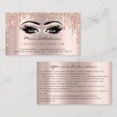 Aftercare Instructions Lash Rose Drips Eyes Augean Visitekaartje (Voorkant / Achterkant)