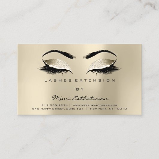 Aftercare Instructions Lashes Champaigne Ivory Visitekaartje (Voorkant)