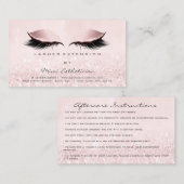 Aftercare Instructions Lashes Extension Pastel Visitekaartje (Voorkant / Achterkant)