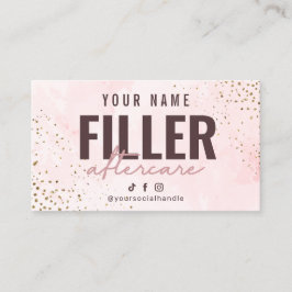 Aftercare-kaart voor vulinstructies visitekaartje