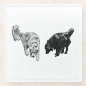 Afterglow Dot Sip — Retriever Duo Glazen Onderzetter (Voorkant)