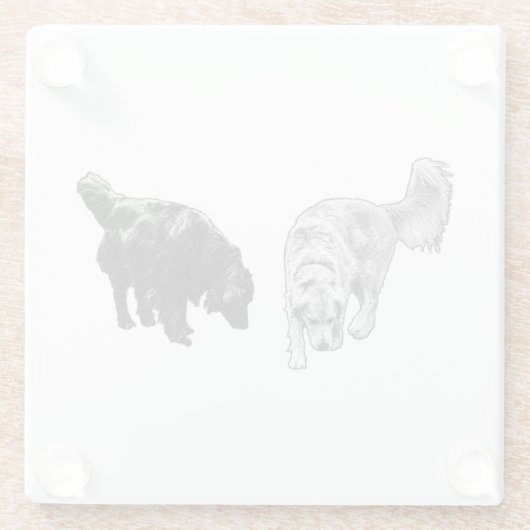 Afterglow Dot Sip — Retriever Duo Glazen Onderzetter (Achterkant)