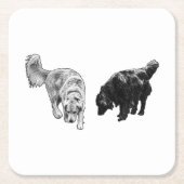 Afterglow Dot Sip — Retriever Duo Kartonnen Onderzetters (Voorkant)