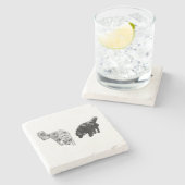 Afterglow Dot Sip — Retriever Duo Stenen Onderzetter (Zijkant)