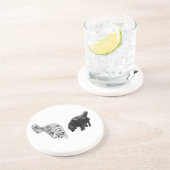 Afterglow Dot Sip — Retriever Duo Zandsteen Onderzetter (Zijkant)