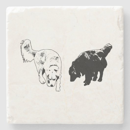 Afterglow Edge — Retriever Duo Stenen Onderzetter (Voorkant)