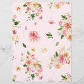 Afterglow Floral Garden Blooms Trouwmenu Menu (Achterkant)