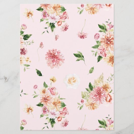 Afterglow Floral Garden Blooms Wedding Menu (Achterkant)