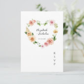 Afterglow Garden Floral Heart QR Code Wedding RSVP (Staand voorkant)