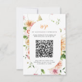 Afterglow Garden Floral Heart QR Code Wedding RSVP Kaartje (Achterkant)