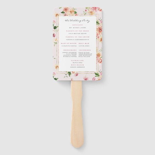 Afterglow Garden Floral Wedding Handwaaier (Achterkant)