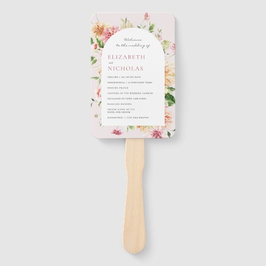 Afterglow Garden Floral Wedding Handwaaier (Voorkant)