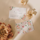 Afterglow Garden Floral Wedding RSVP Kaartje