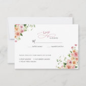 Afterglow Garden Floral Wedding RSVP Kaartje (Voorkant)