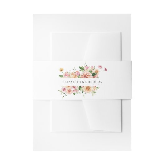 Afterglow Monogram | Romantic Floral Wedding Uitnodigingen Wikkel (Voorkant Voorbeeld)