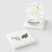 Afterglow Table Hush — Retriever Duo Stenen Onderzetter (Zijkant)
