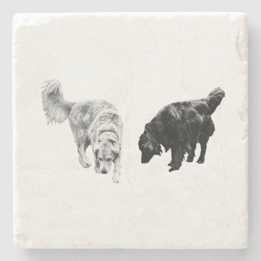 Afterglow Table Hush — Retriever Duo Stenen Onderzetter (Voorkant)
