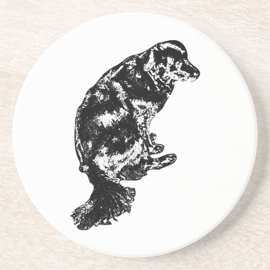 Afterglow Table Hush — Retriever Zandsteen Onderzetter (Voorkant)