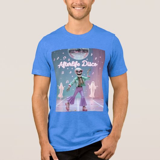 Afterlife Disco – Groovy Skelet Dans in Pastel  Tri-Blend Shirt (Voorkant)