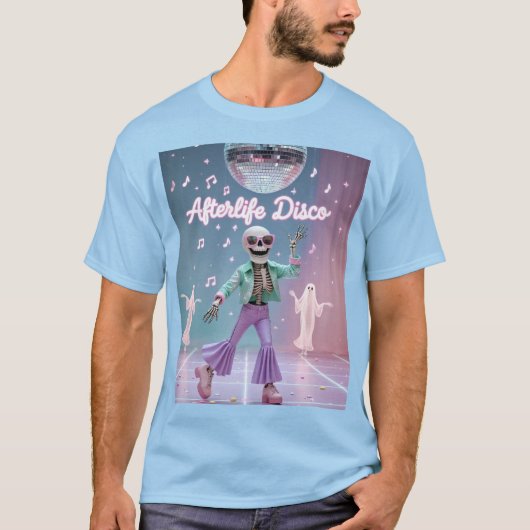 Afterlife Disco – Groovy Skeleton Dance in Pastel  T-shirt (Voorkant)