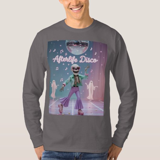 Afterlife Disco – Groovy Skeleton Dance in Pastel  T-shirt (Voorkant)