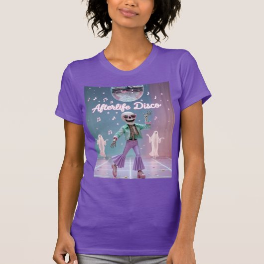 Afterlife Disco  Groovy Skeleton Dance in Pastel  T-shirt (Voorkant)