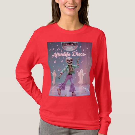 Afterlife Disco – Groovy Skeleton Dance in Pastel  T-shirt (Voorkant)