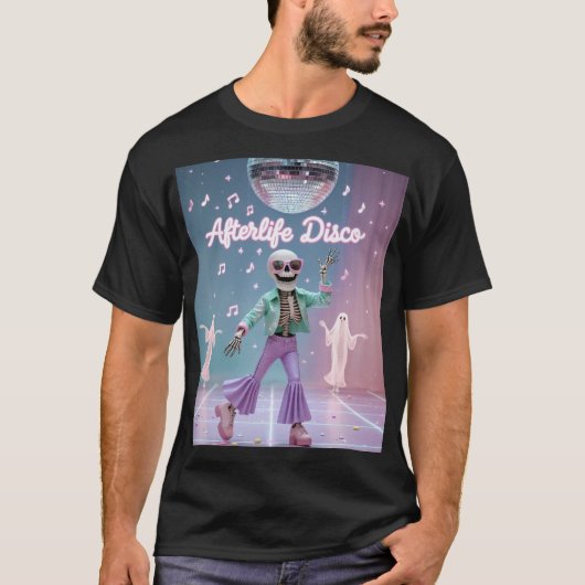 Afterlife Disco – Groovy Skeleton Dance in Pastel  T-shirt (Voorkant)