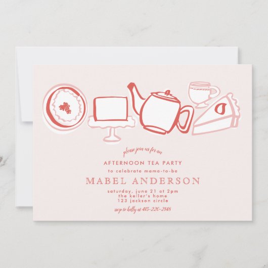 Aftermiddag Baby shower Kaart (Voorkant)