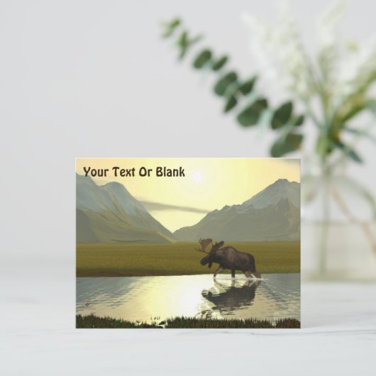 Aftermiddag Moose Briefkaart (Staand voorkant)