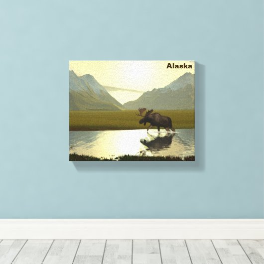 Aftermiddag Moose Canvas Afdruk (Insitu (Houten vloer))