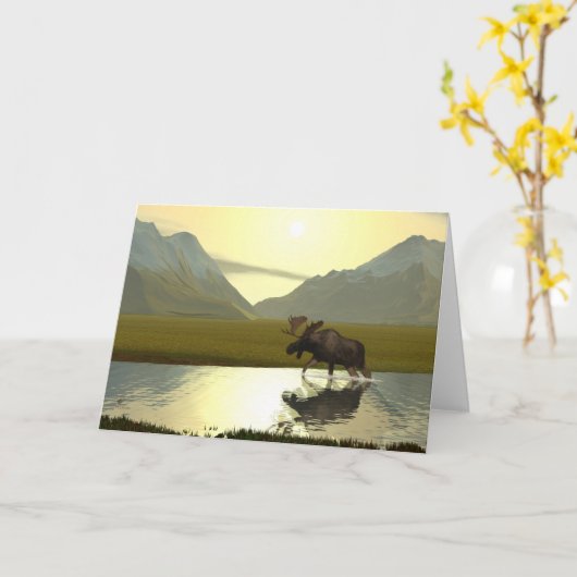 Aftermiddag Moose Kaart (Gele Bloem)