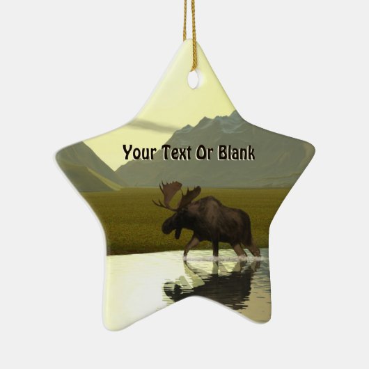 Aftermiddag Moose Keramisch Ornament (Rechts)