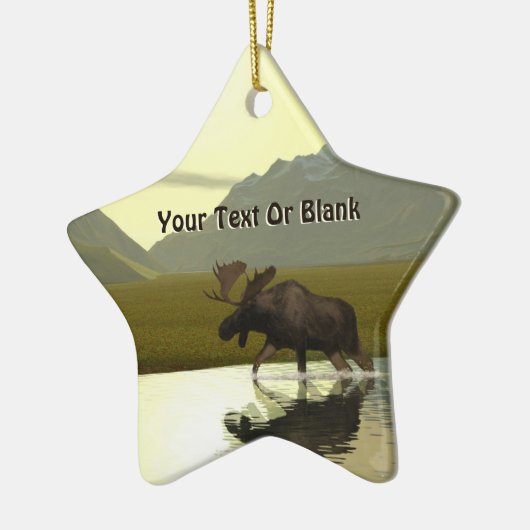 Aftermiddag Moose Keramisch Ornament (Links)