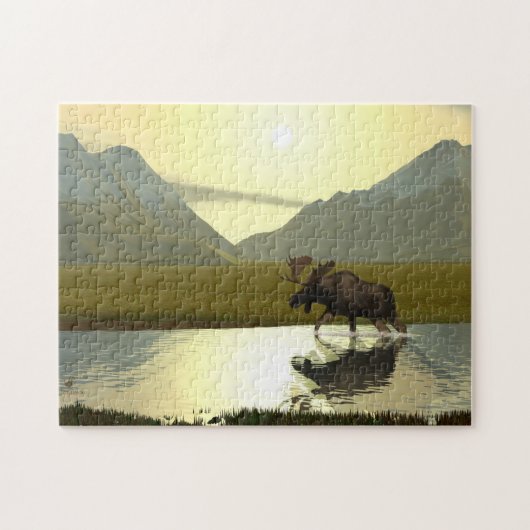 Aftermiddag Moose Legpuzzel (Horizontaal)
