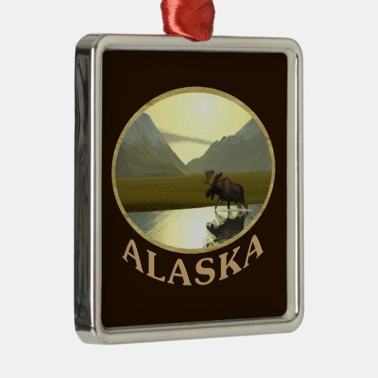 Aftermiddag Moose Metalen Ornament (Rechts)