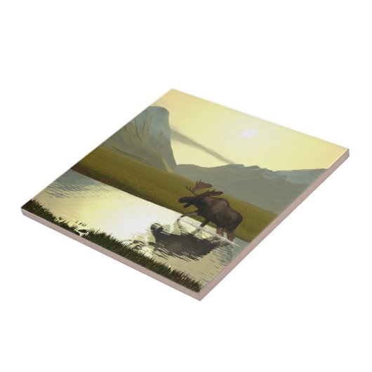 Aftermiddag Moose Tegeltje (Zijkant)