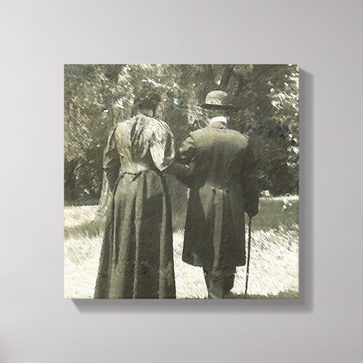 Aftermiddag Stroll Wrapped Canvas Afdruk (Voorkant)