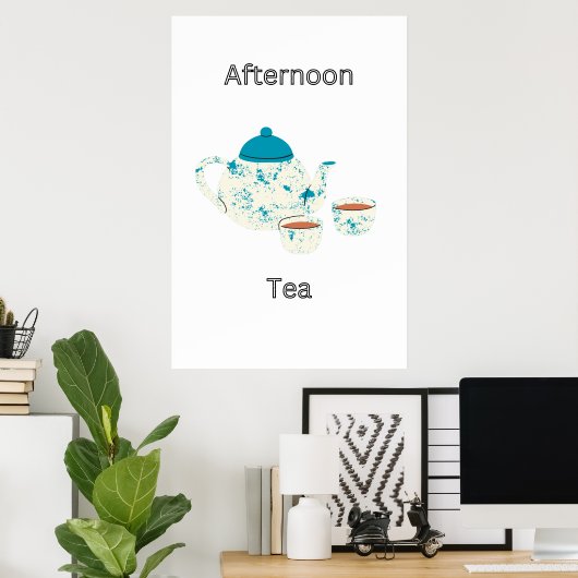 Aftermiddag Tea Art Poster (Thuiskantoor)