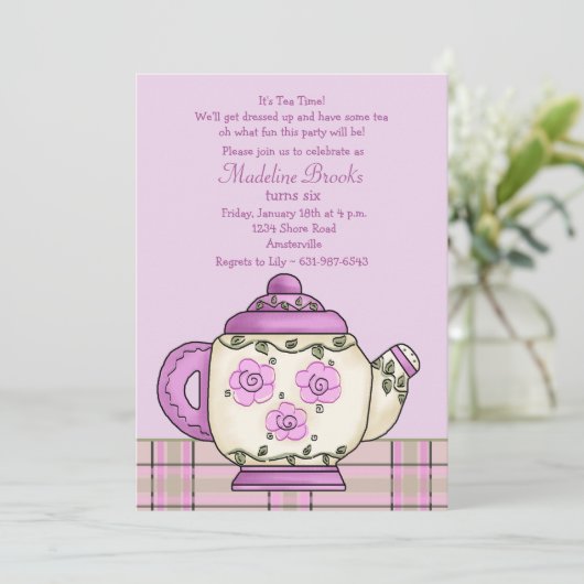 Aftermiddag Tea Birthday Kaart (Staand voorkant)