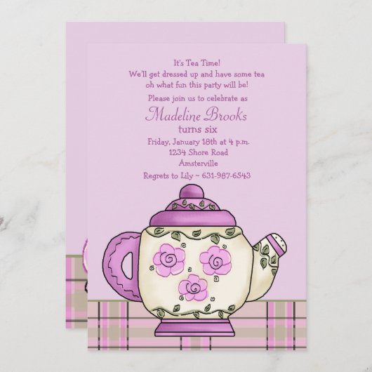 Aftermiddag Tea Birthday Kaart (Voorkant / Achterkant)