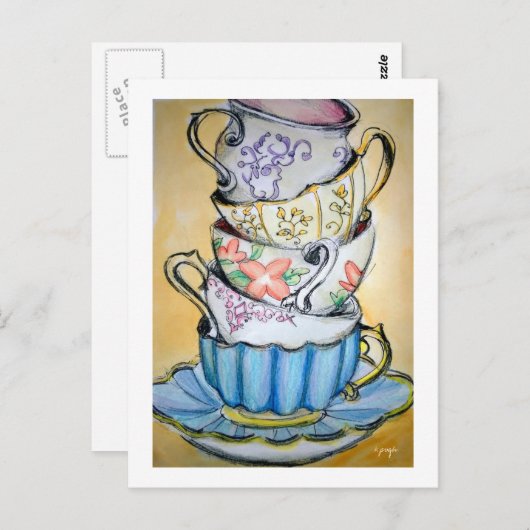 Aftermiddag Tea Briefkaart (Voorkant / Achterkant)